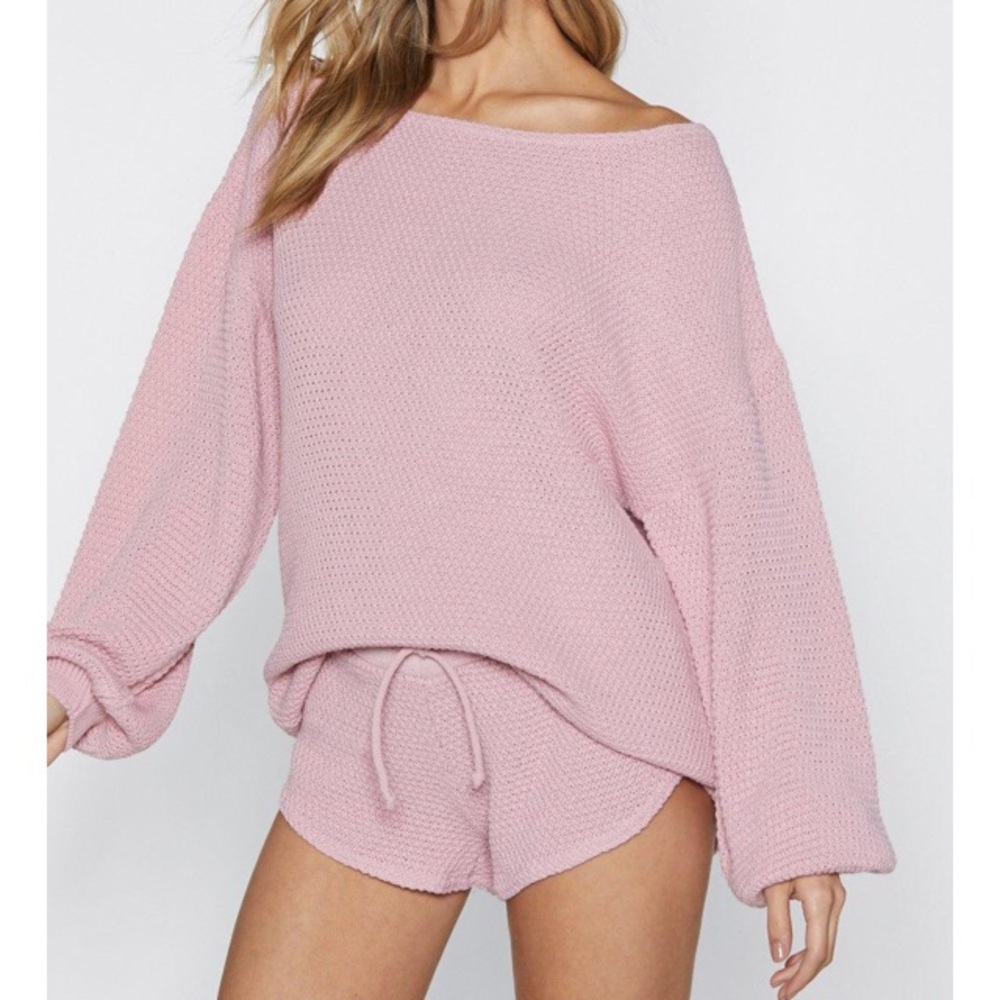 NWT Nasty Gal Cozy Blush Sleep Set